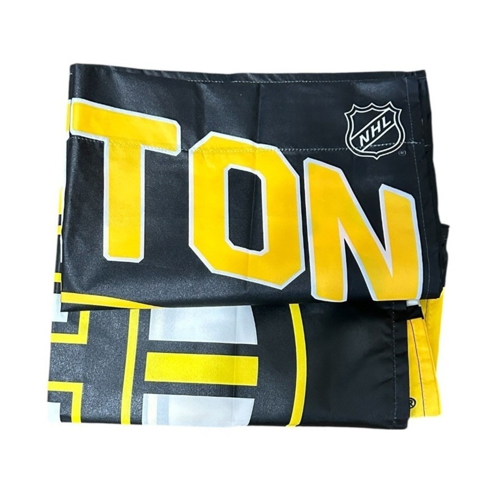 Boston Bruins NHL‎ Flags Black Gold Spoked B Logo